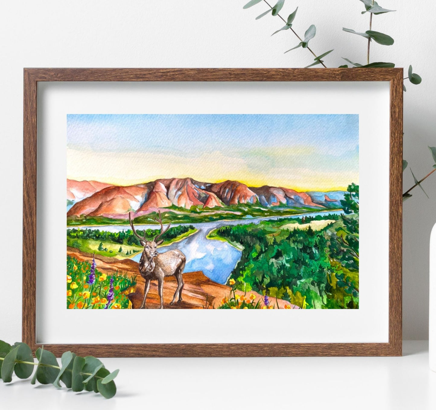 Columbia River Gorge | Archival Watercolor Art Print - Emma H. Baldwin