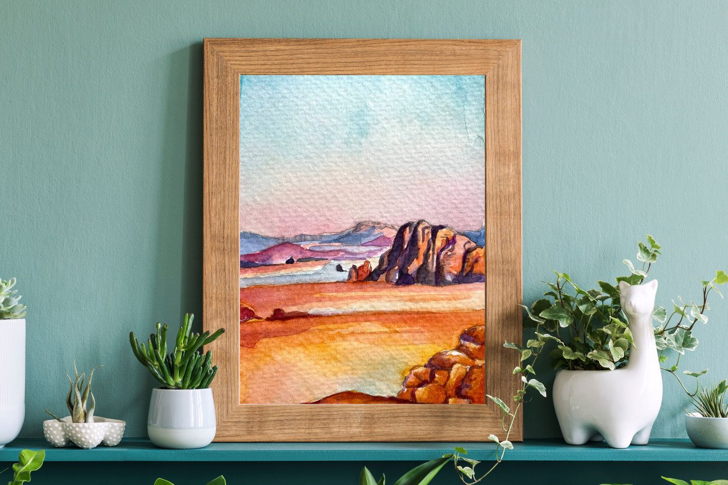Pink Desert Sunrise | Watercolor Print