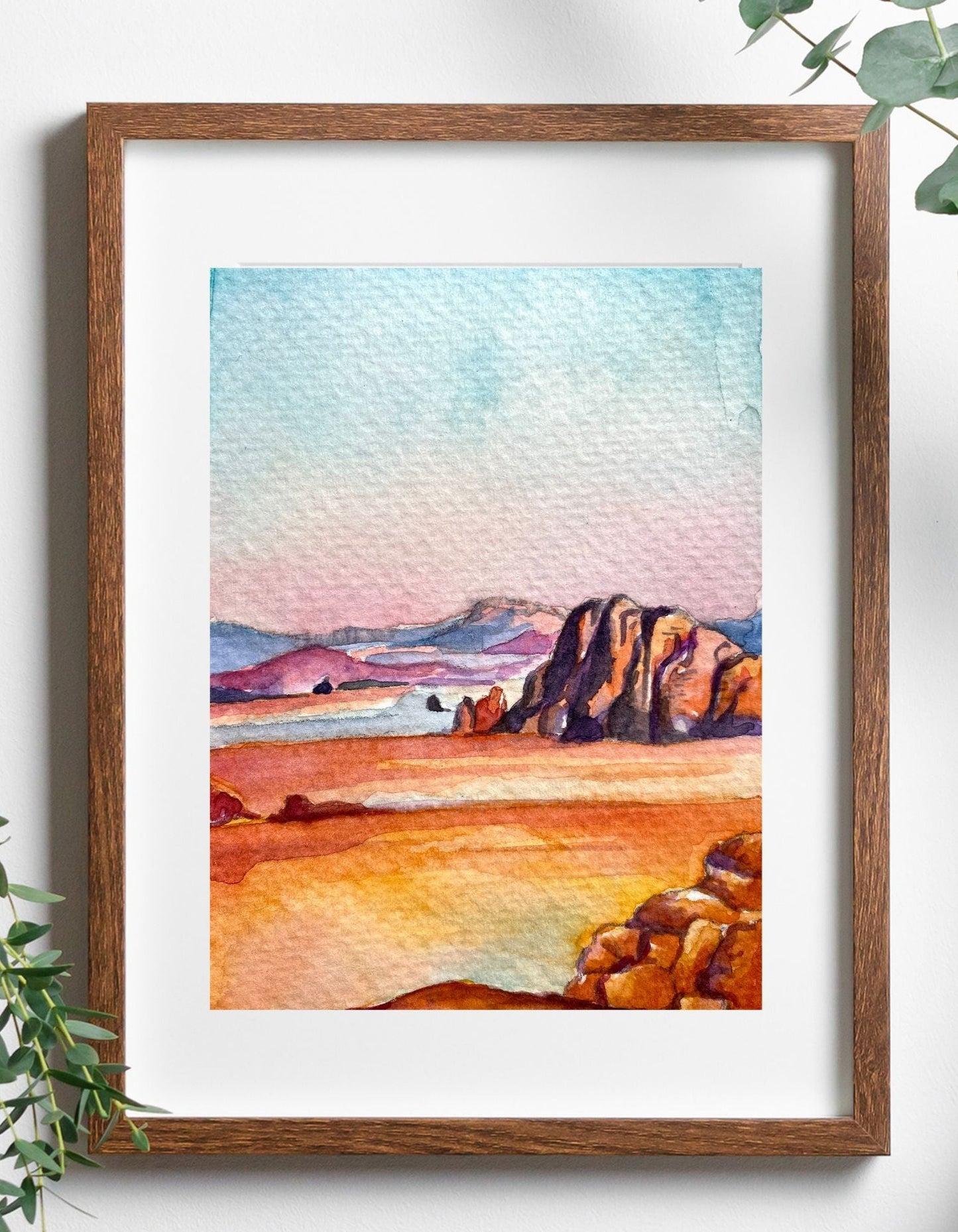 Pink Desert Sunrise | Watercolor Print