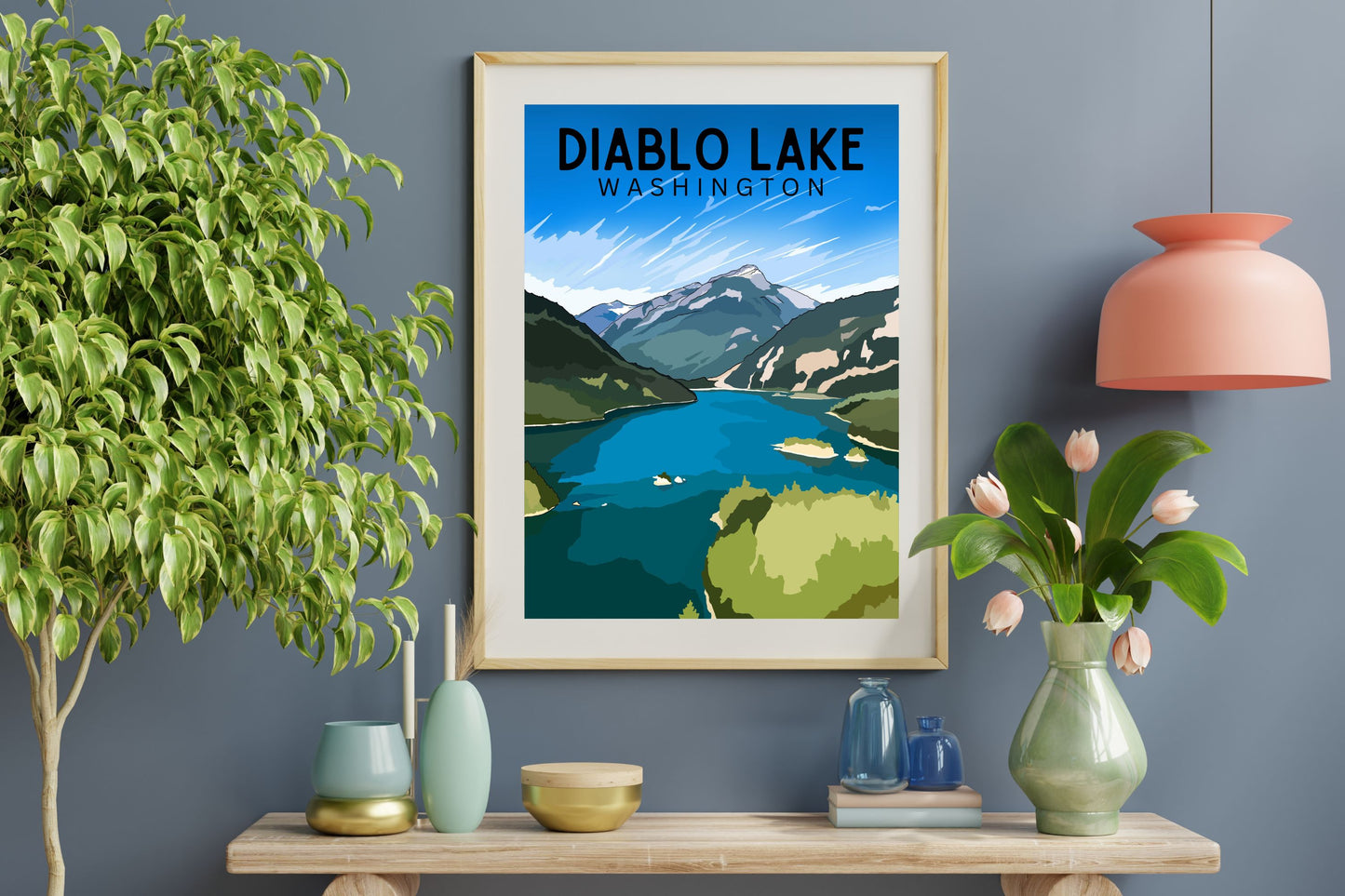 Diablo Lake, North Cascades National Park | Travel Poster Art Print - Wild Life Design Co.