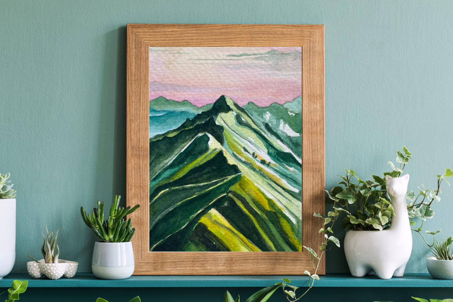 Distant Green Hills | Watercolor Print