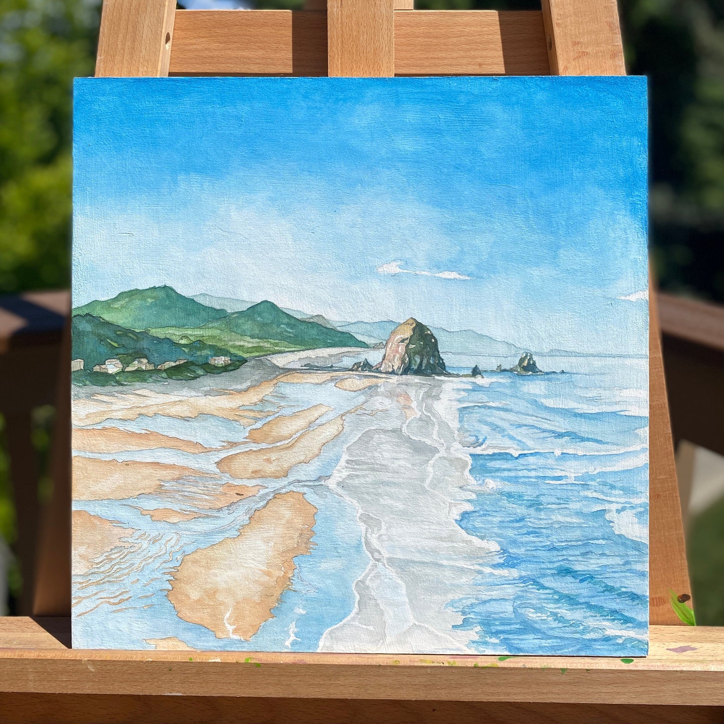 A Clear Morning at Cannon Beach | Original Watercolor Painting - Emma H. Baldwin