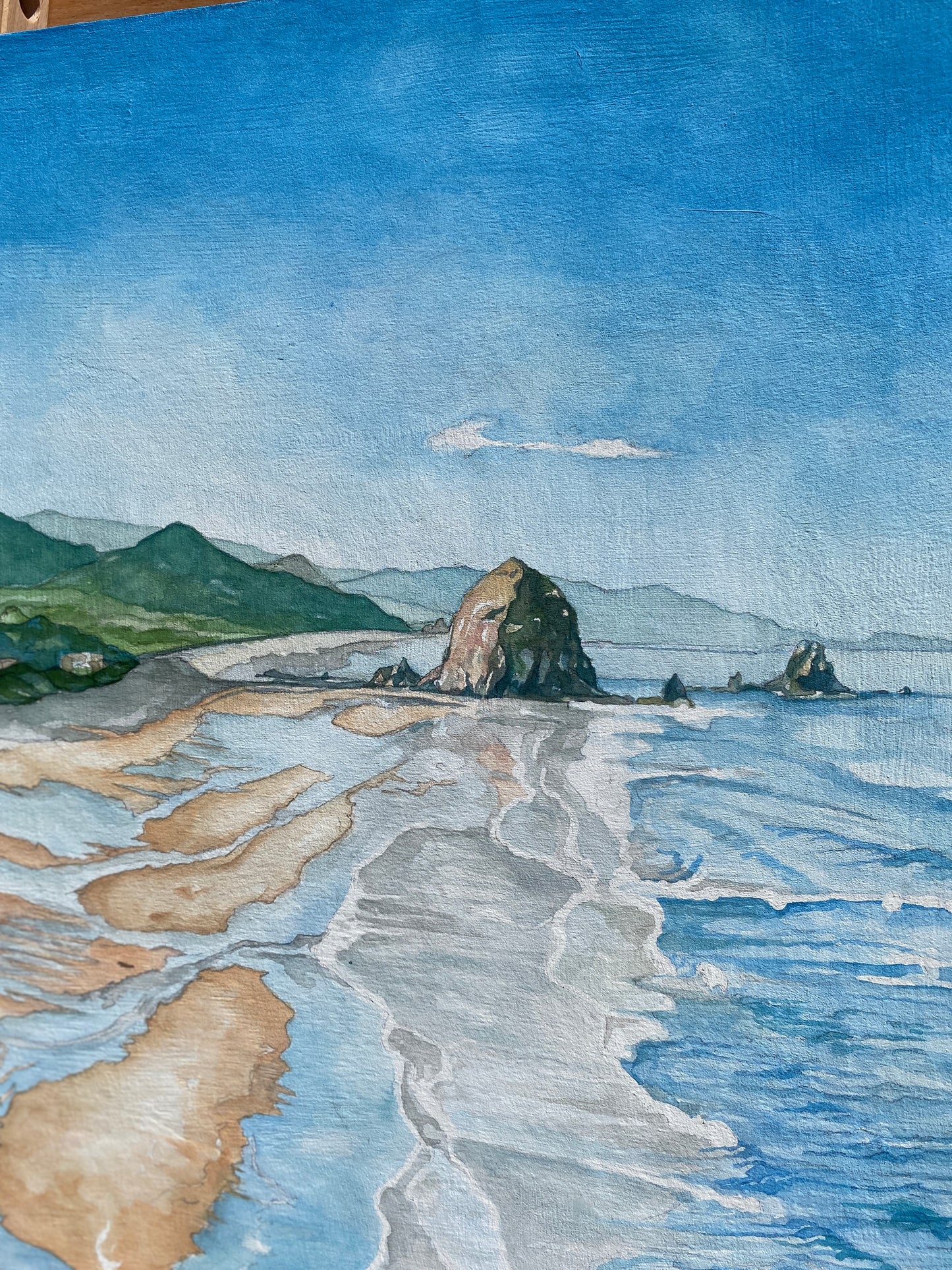 A Clear Morning at Cannon Beach | Original Watercolor Painting - Emma H. Baldwin