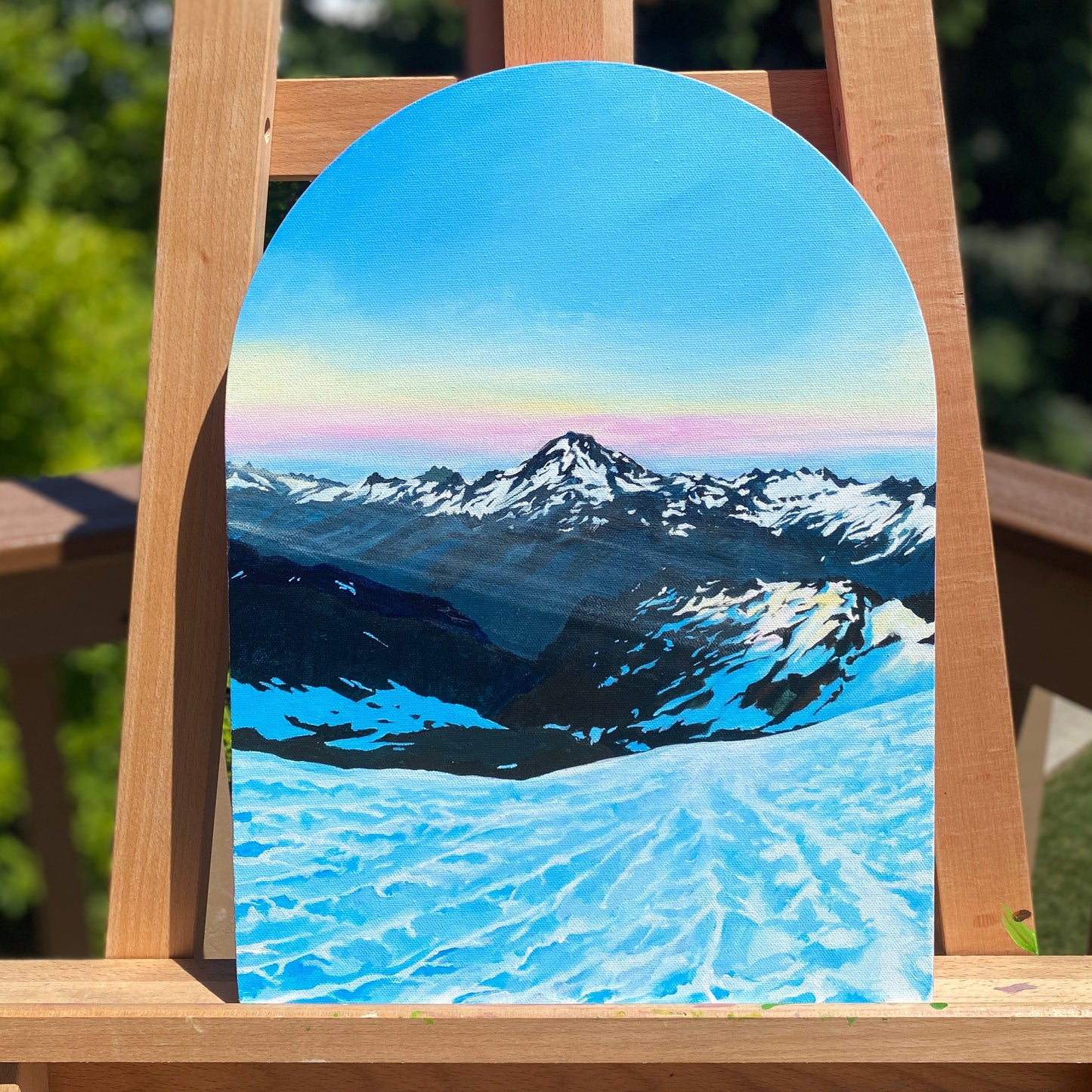 View from Mt. Shuksan Sulphide Glacier | Original Watercolor Painting - Emma H. Baldwin