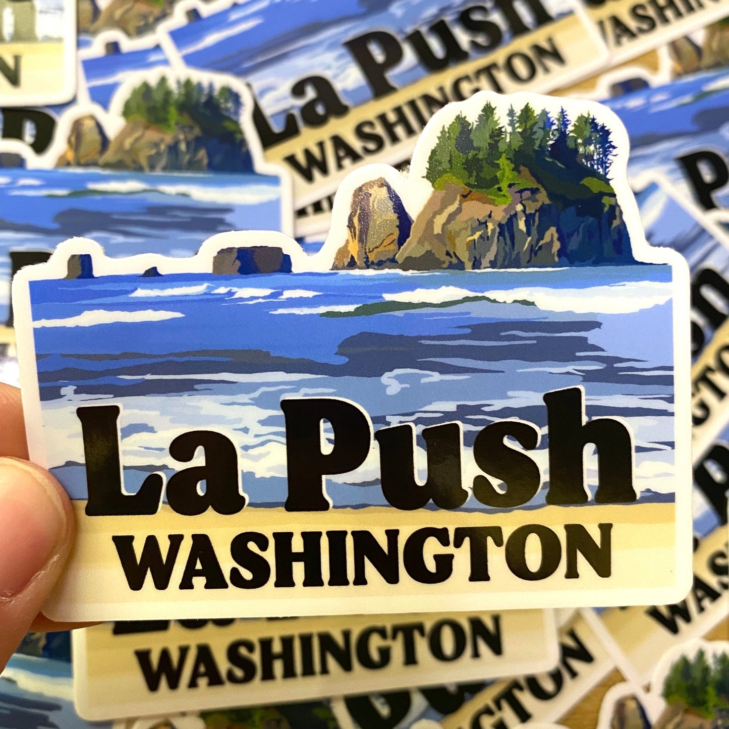 La Push Washington Beach Vinyl Decal, Waterproof Outdoor Use, UV resistant Decal