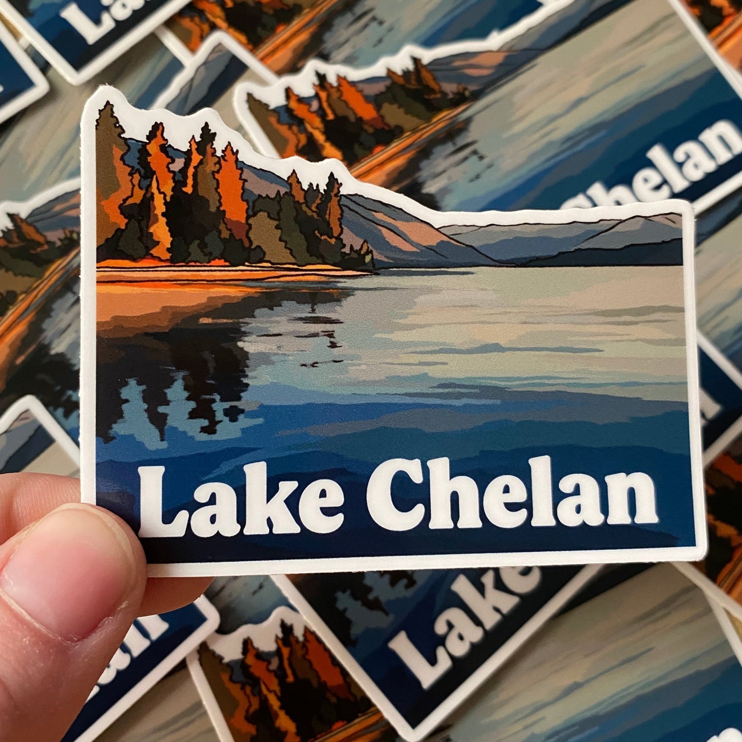 Lake Chelan, Washington Sticker  - Waterproof Outdoor Use, UV resistant Decal