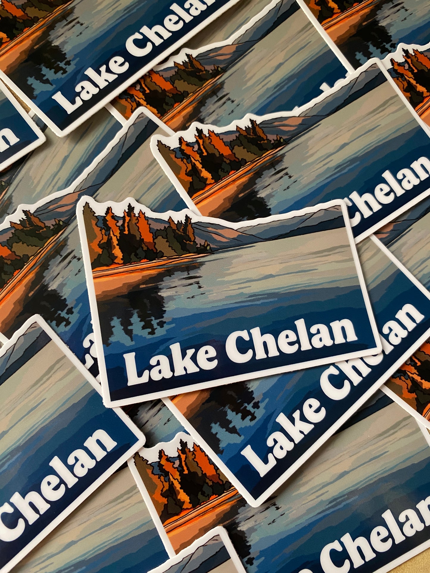 Lake Chelan, Washington Sticker  - Waterproof Outdoor Use, UV resistant Decal