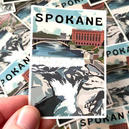 Spokane, Washington Sticker  - Waterproof Outdoor Use, UV resistant Decal