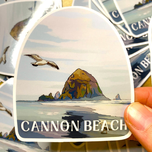 Cannon Beach, Oregon Sticker - Waterproof Outdoor Use, UV resistant Decal