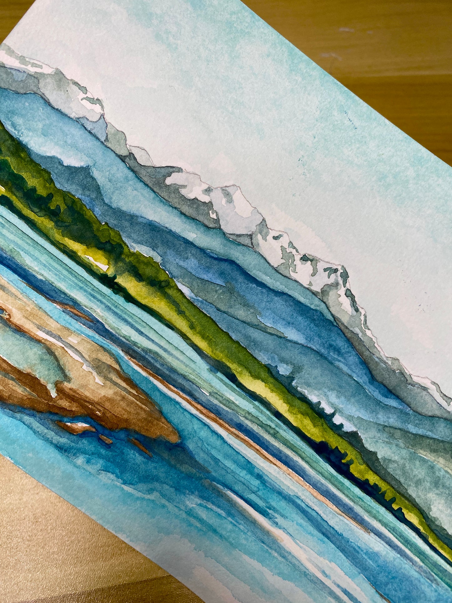 View of the Olympic Mountains | Original Watercolor Painting