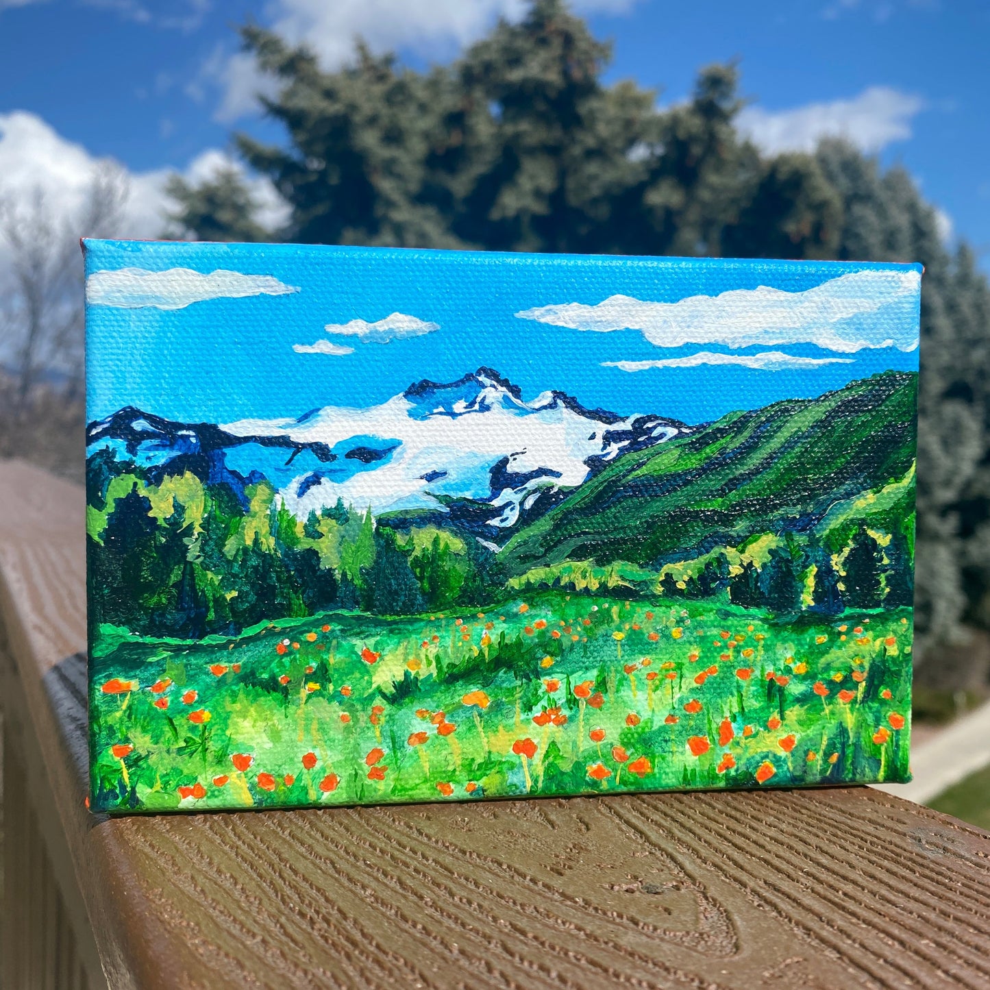 Orange Wildflower Meadow | Original Acrylic Painting - Emma H. Baldwin