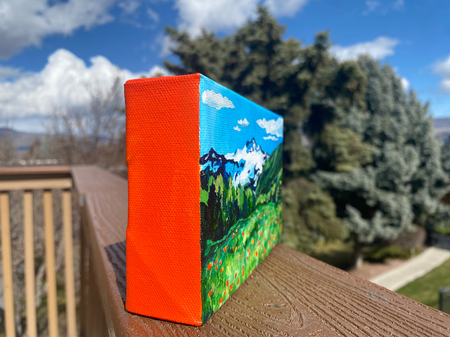 Orange Wildflower Meadow | Original Acrylic Painting - Emma H. Baldwin