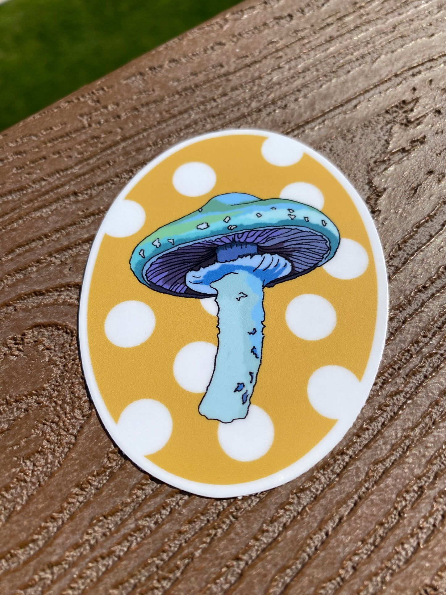 Verdigris Agaric Mushroom Polka Dot Sticker