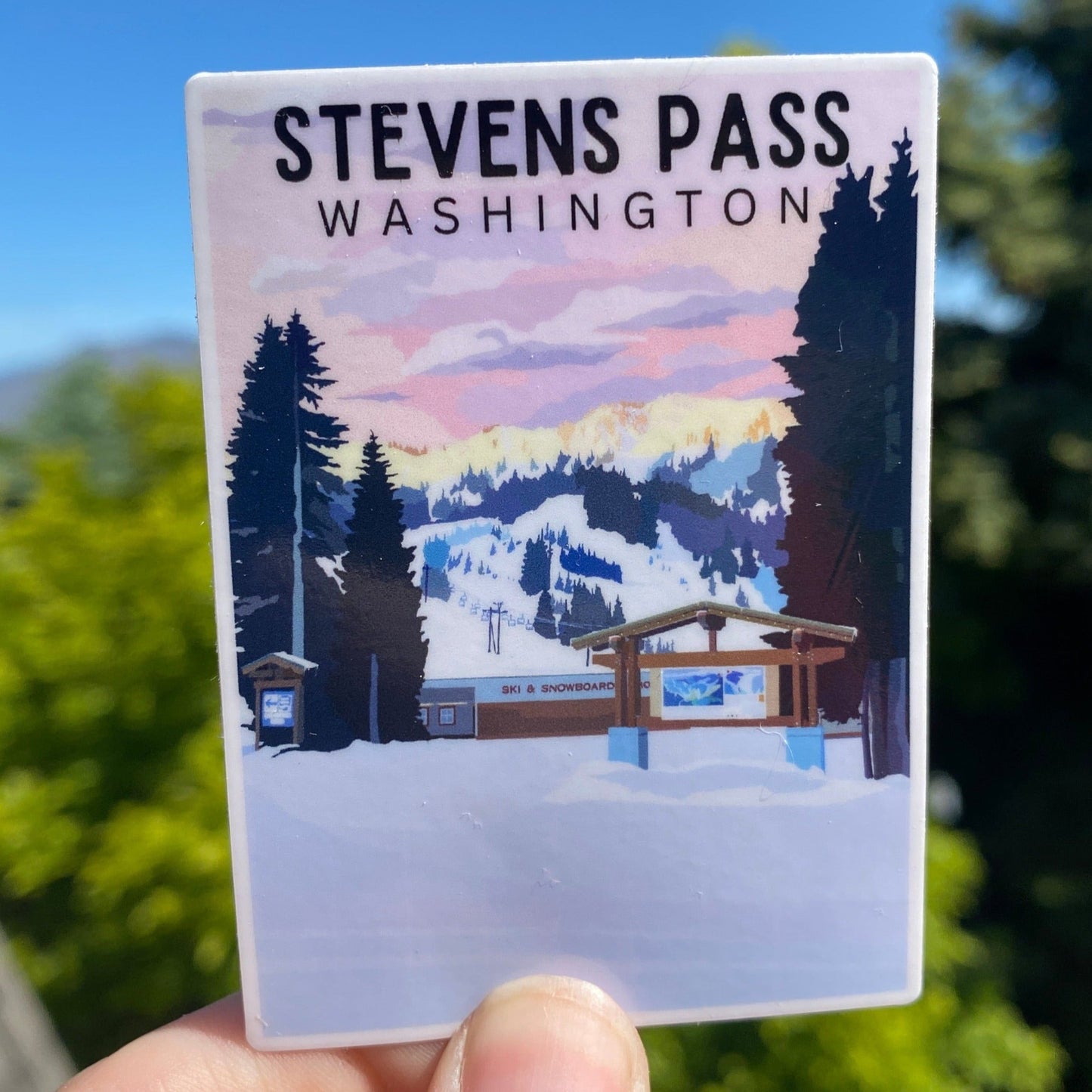 Stevens Pass, Washington - Waterproof Outdoor Use, UV resistant Decal