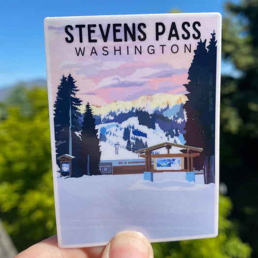Stevens Pass, Washington - Waterproof Outdoor Use, UV resistant Decal