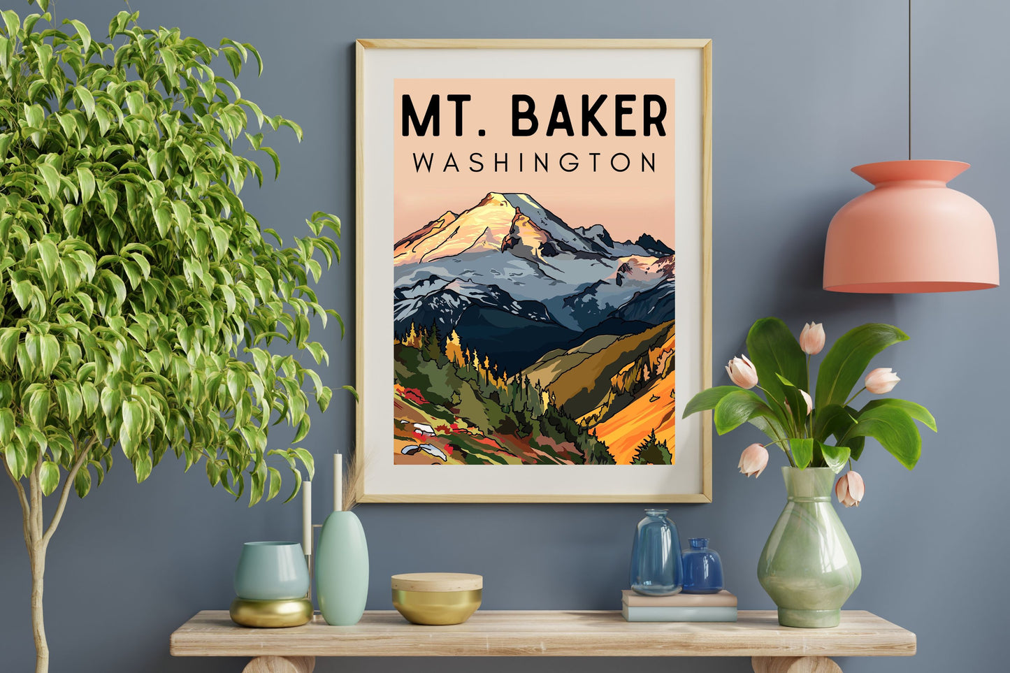 Mt. Baker, Washington | Travel Poster Art Print - Wild Life Design Co.