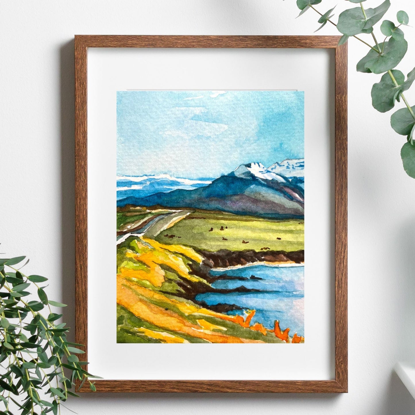 The Mountains and The Sea | Watercolor Print