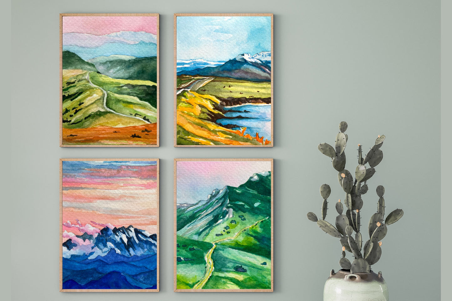 The Mountains and The Sea | Watercolor Print