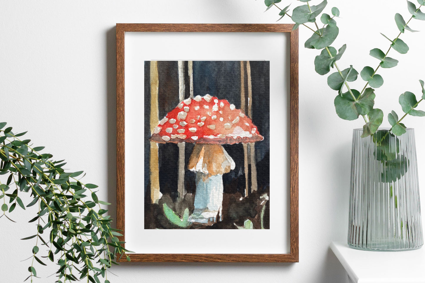 Mushroom at Night | Watercolor Print