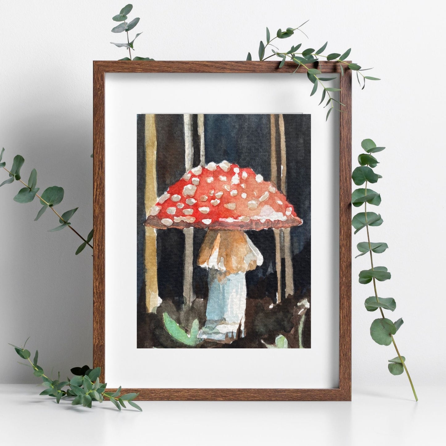 Mushroom at Night | Watercolor Print