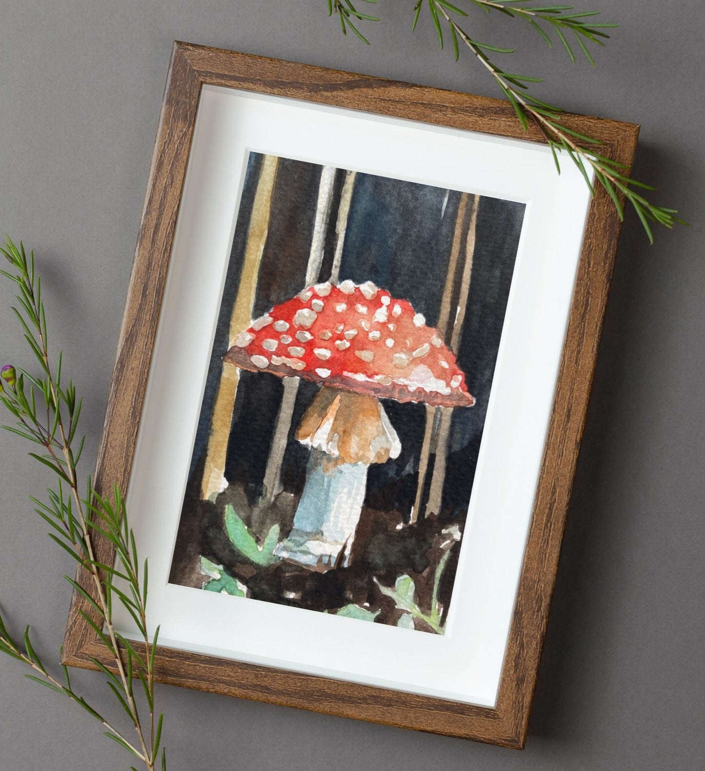Mushroom at Night | Watercolor Print