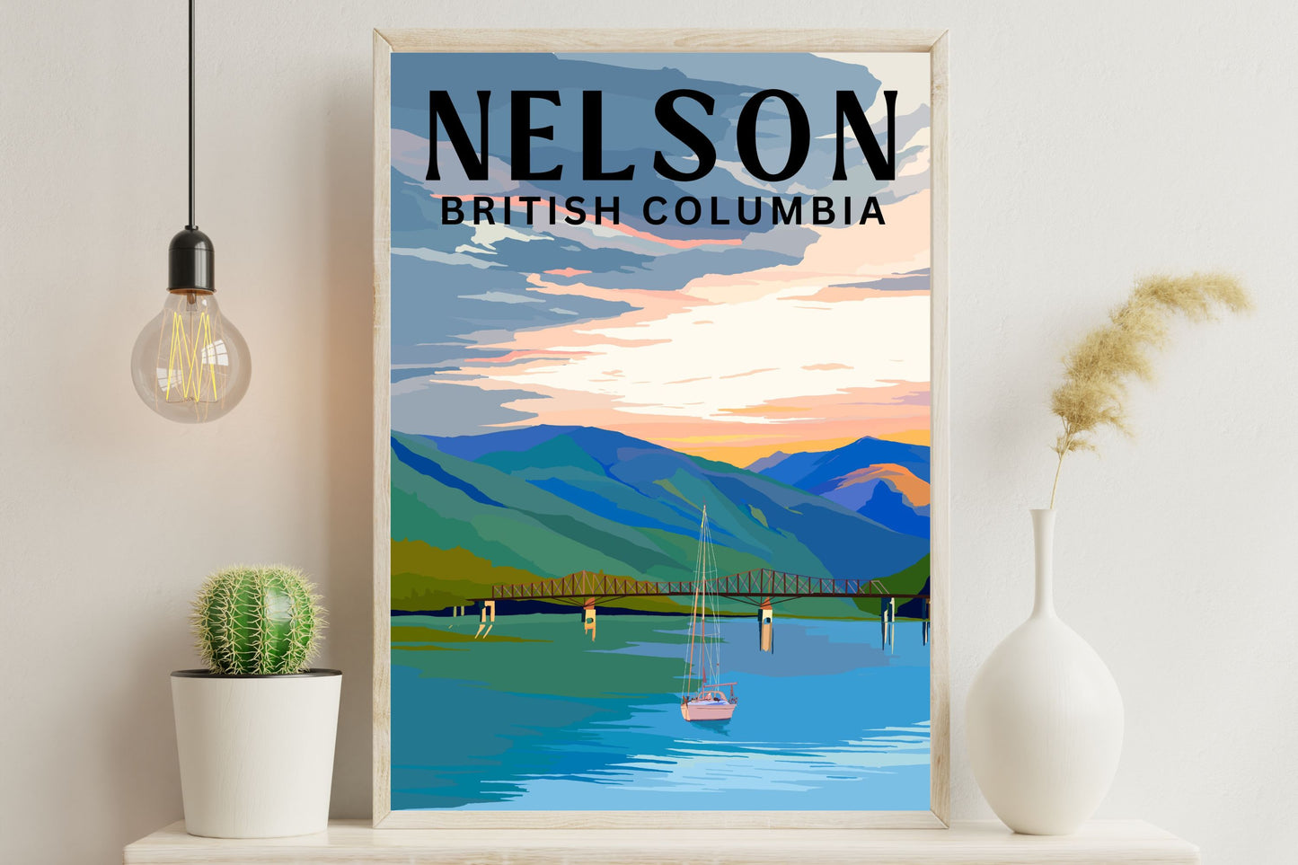 Nelson, British Columbia | Travel Poster Art Print - Wild Life Design Co.
