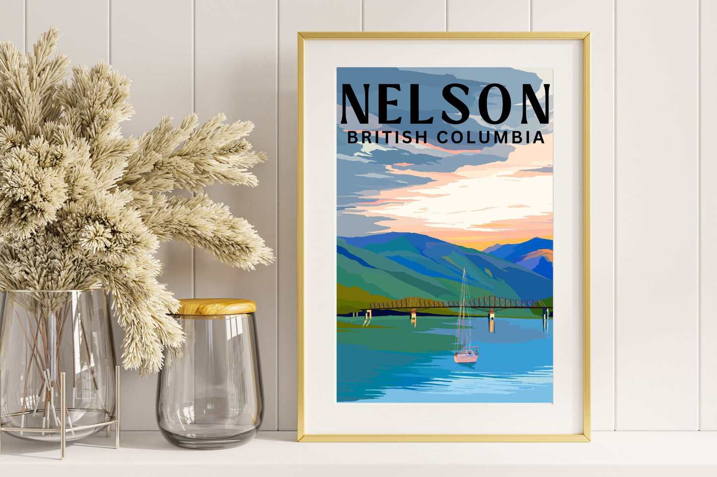 Nelson, British Columbia | Travel Poster Art Print - Wild Life Design Co.