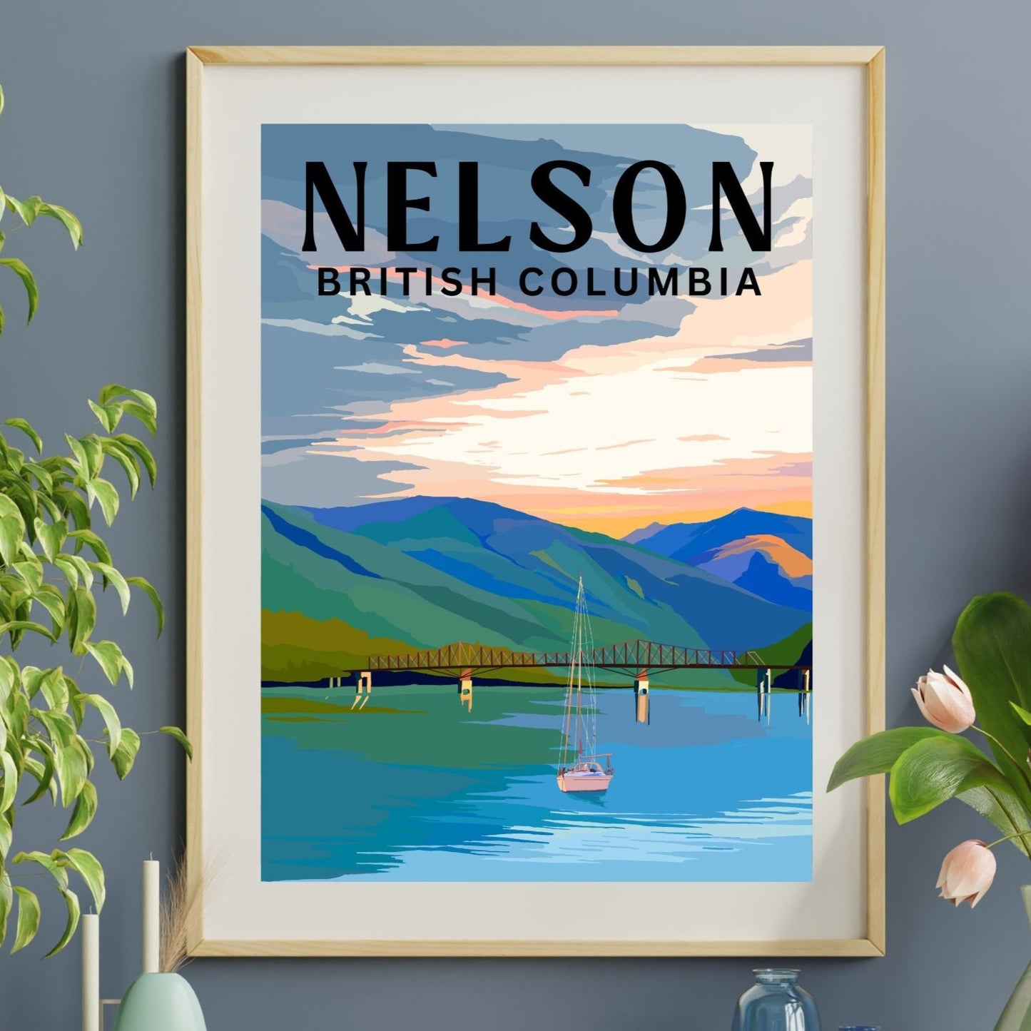 Nelson, British Columbia | Travel Poster Art Print - Wild Life Design Co.