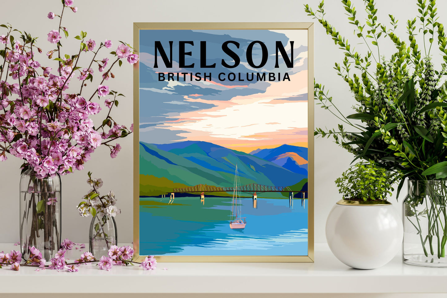 Nelson, British Columbia | Travel Poster Art Print - Wild Life Design Co.