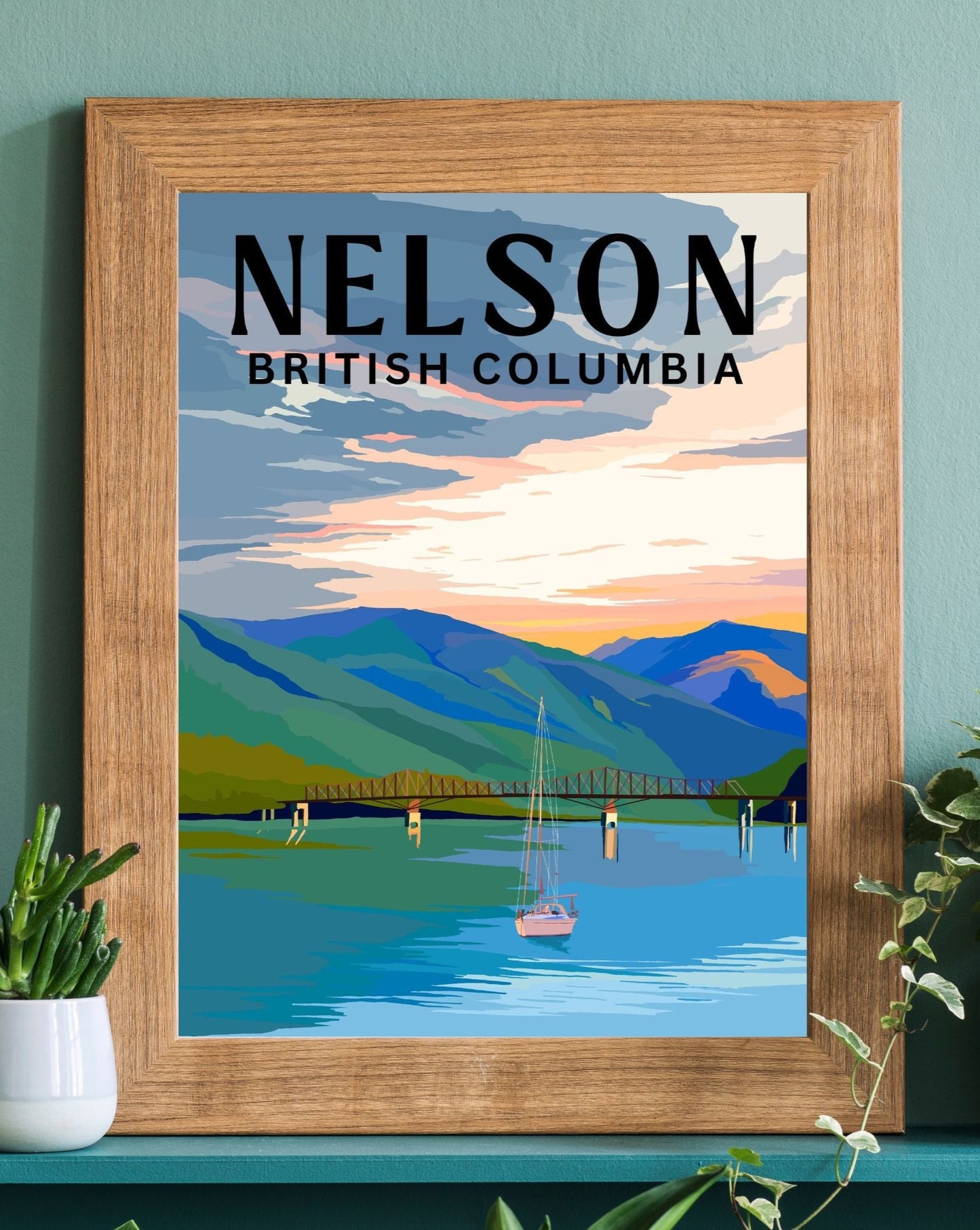Nelson, British Columbia | Travel Poster Art Print - Wild Life Design Co.