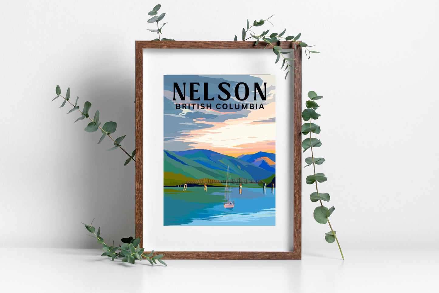 Nelson, British Columbia | Travel Poster Art Print - Wild Life Design Co.
