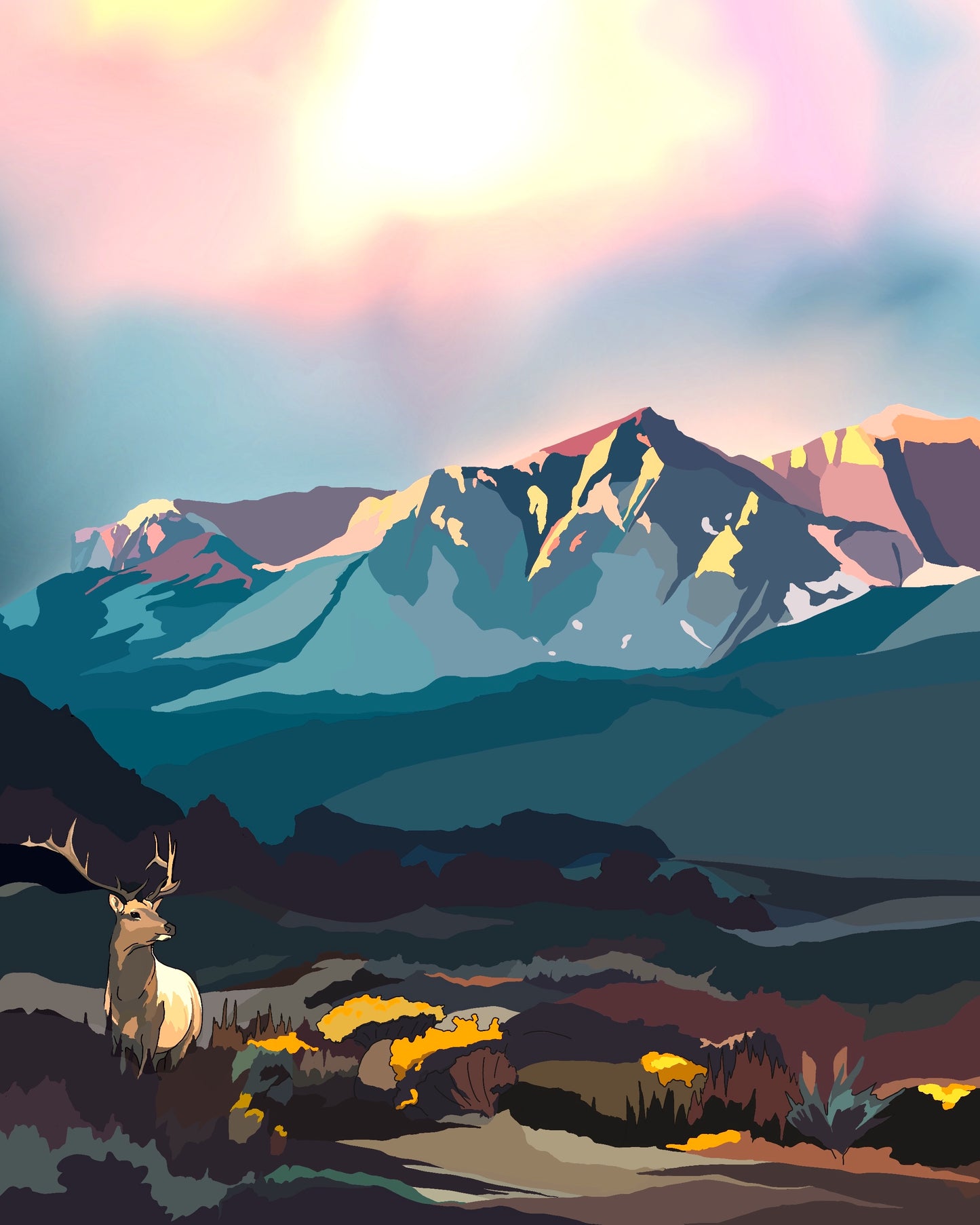 Sierra Nevada Mountains | Travel Poster Art Print - Wild Life Design Co.