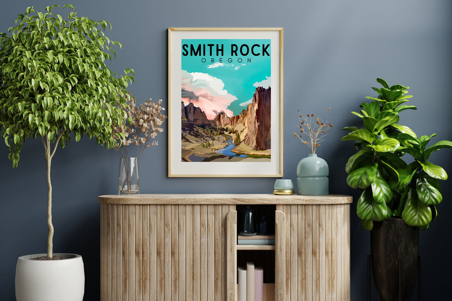 Smith Rock State Park, Oregon | Travel Poster Art Print - Wild Life Design Co.