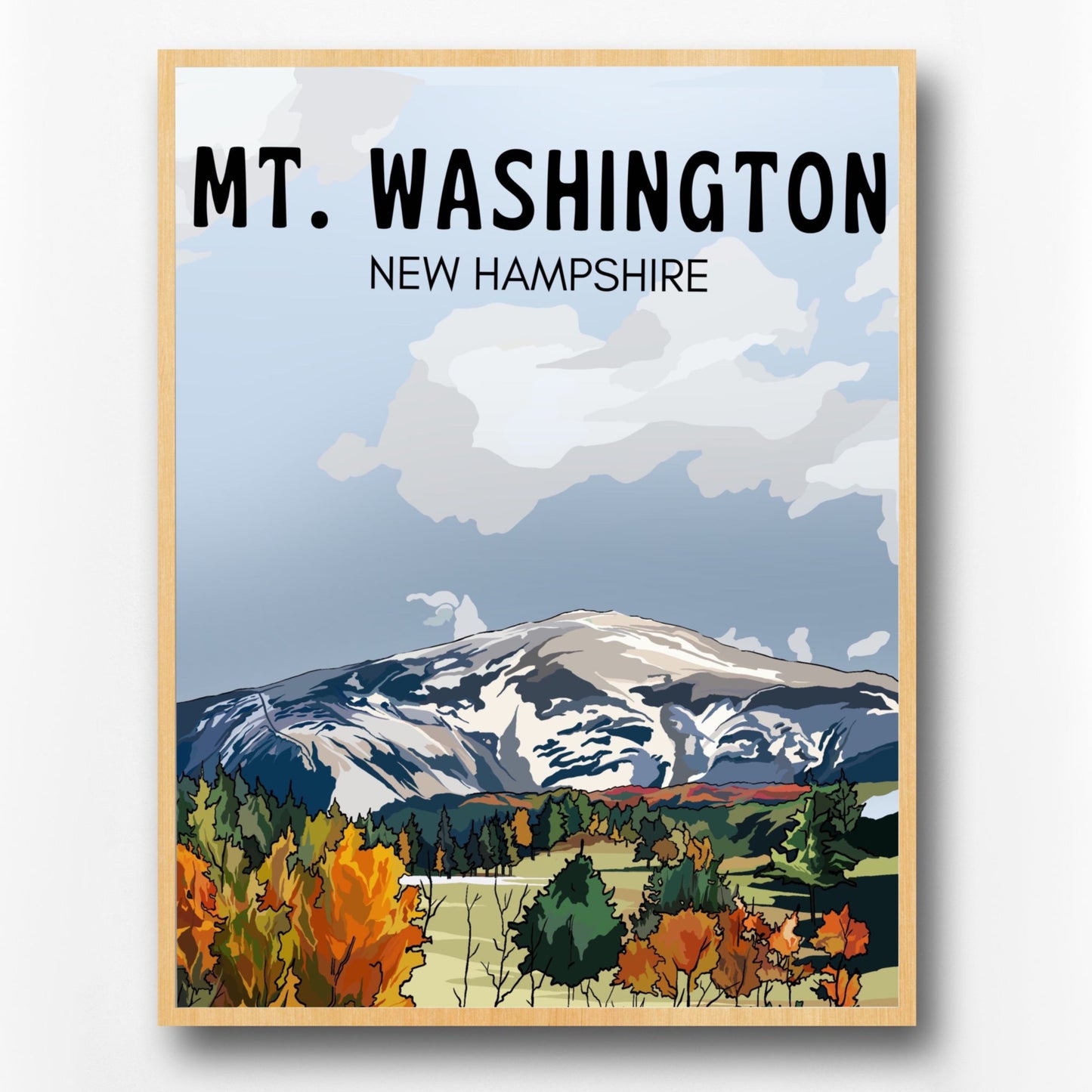 Mt. Washington, New Hampshire | Travel Poster Art Print - Wild Life Design Co.