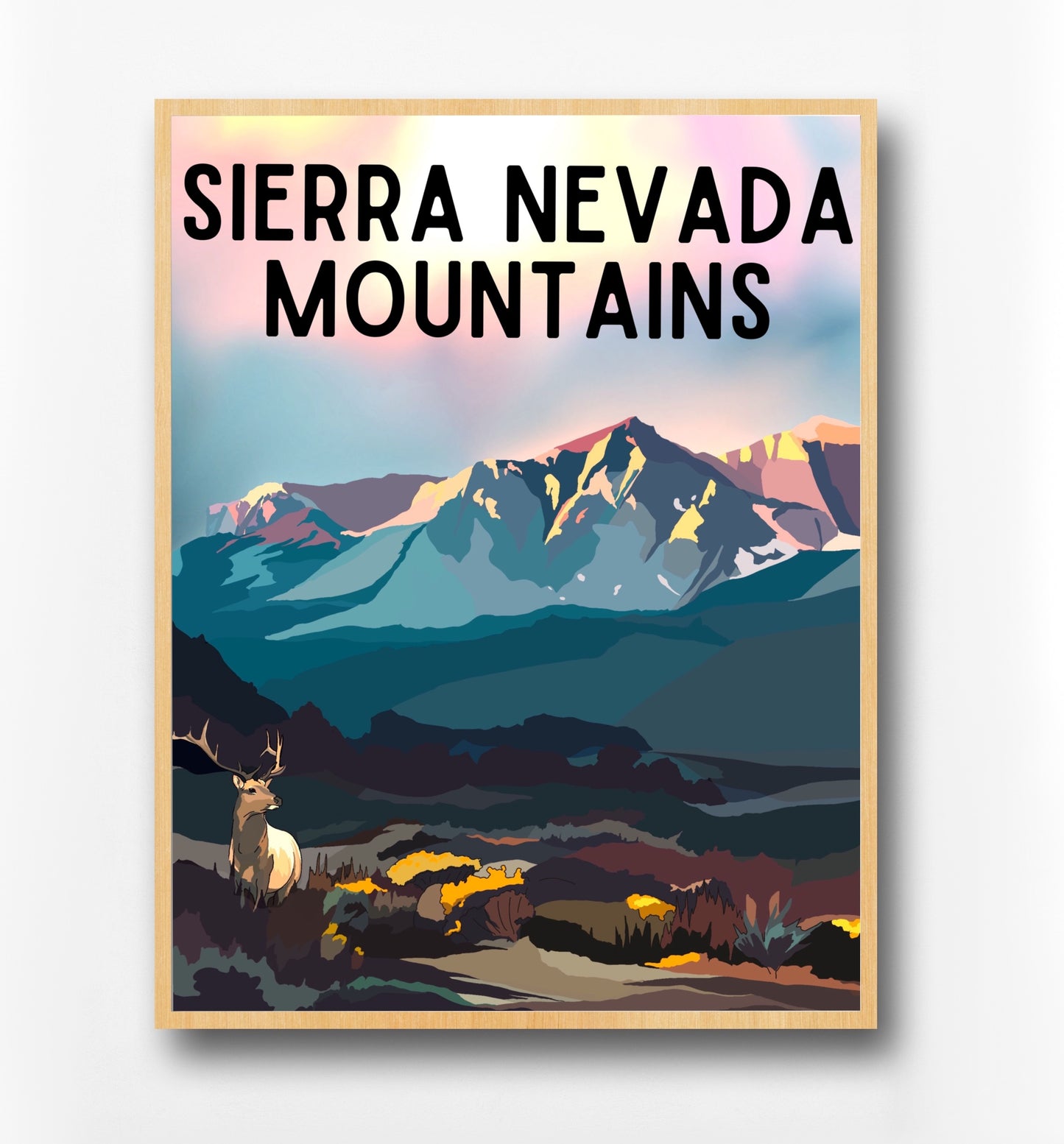 Sierra Nevada Mountains | Travel Poster Art Print - Wild Life Design Co.