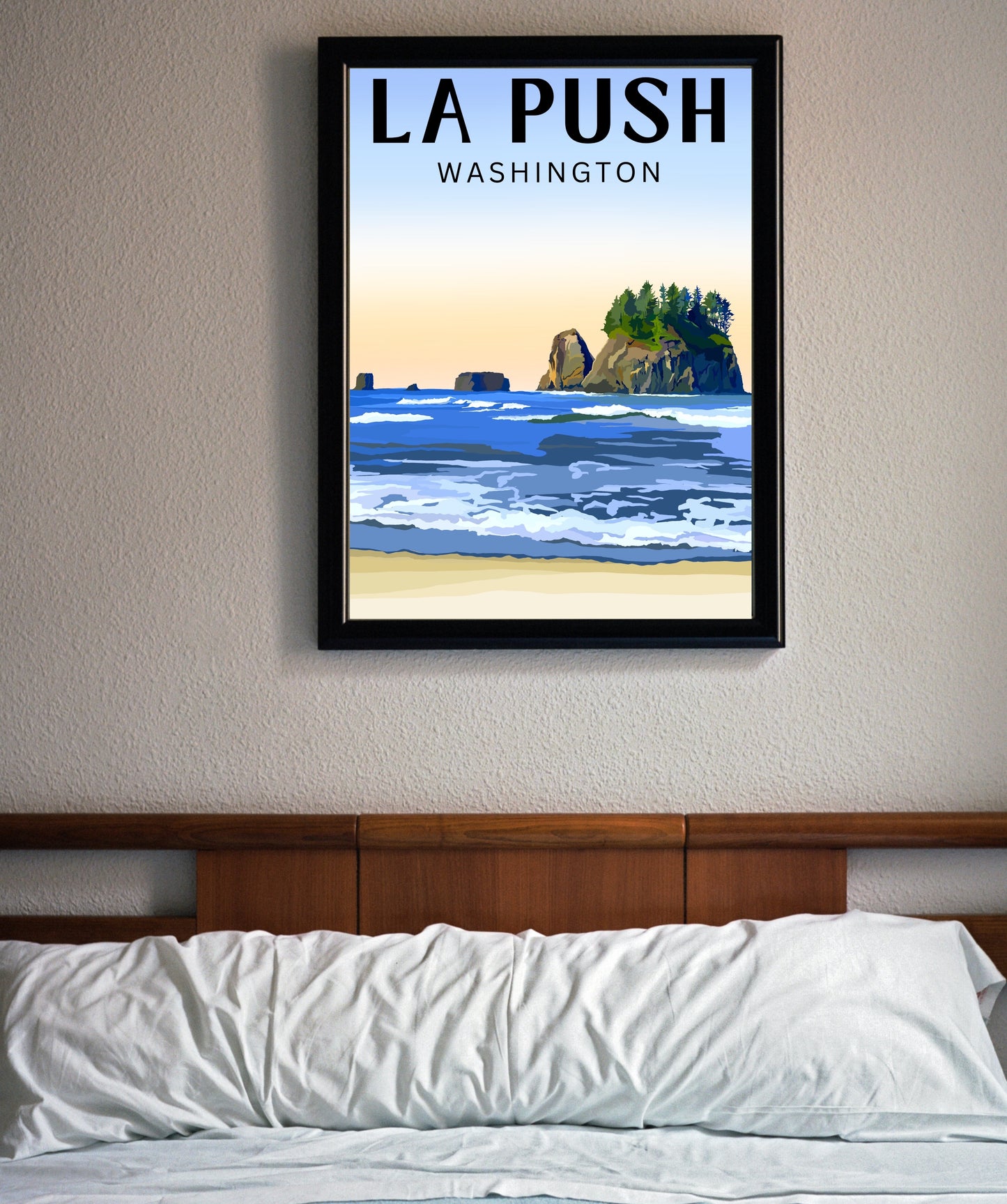 La Push Washington Beach | Travel Poster Art Print - Wild Life Design Co.
