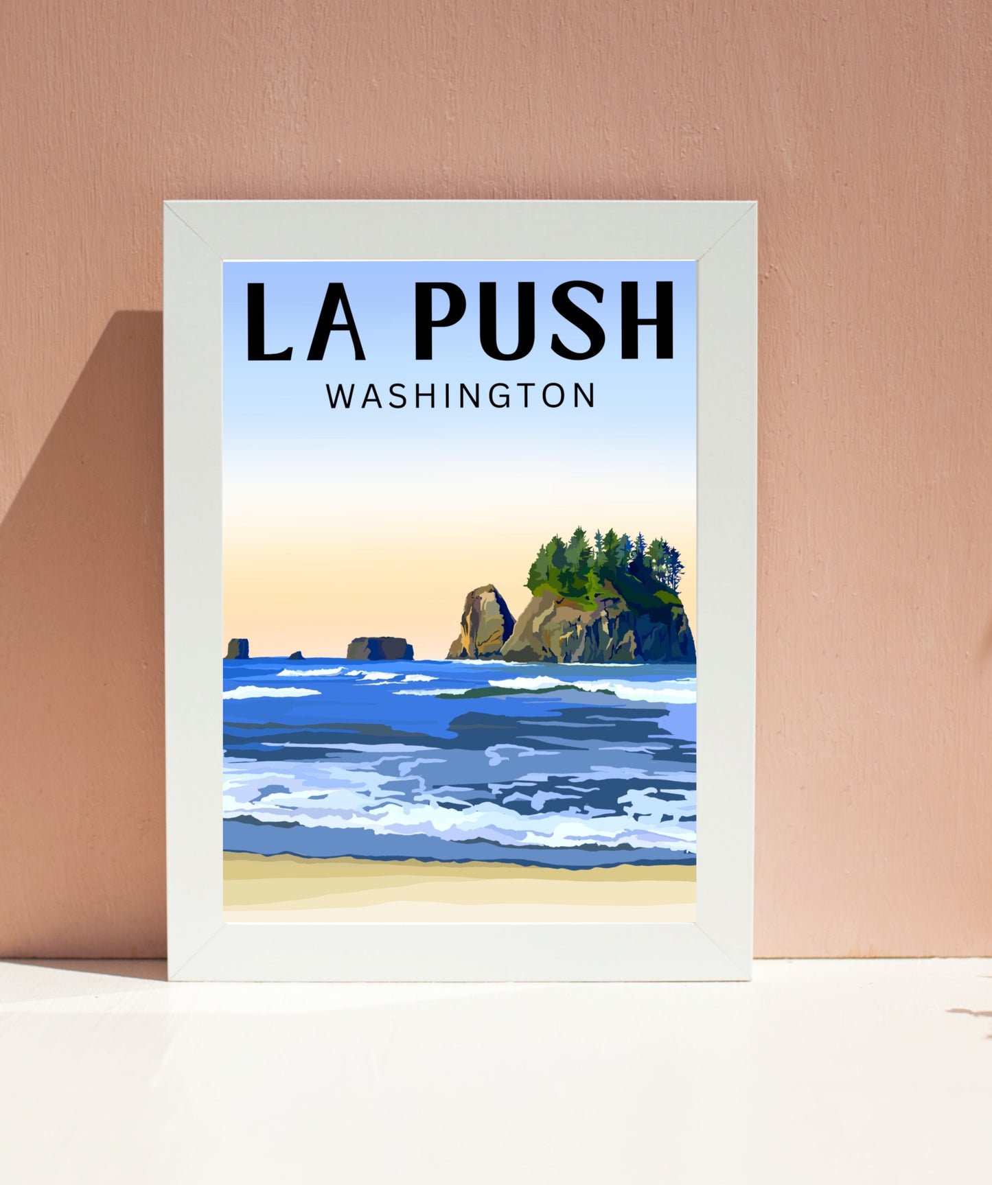 La Push Washington Beach | Travel Poster Art Print - Wild Life Design Co.