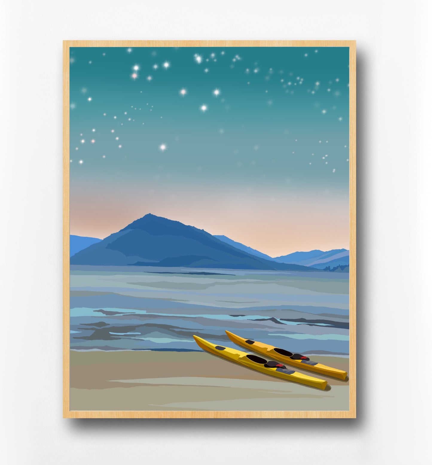 Crescent Lake, Washington | Travel Poster Art Print - Wild Life Design Co.
