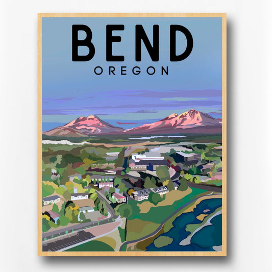 Bend, Oregon | Travel Poster Art Print - Wild Life Design Co.