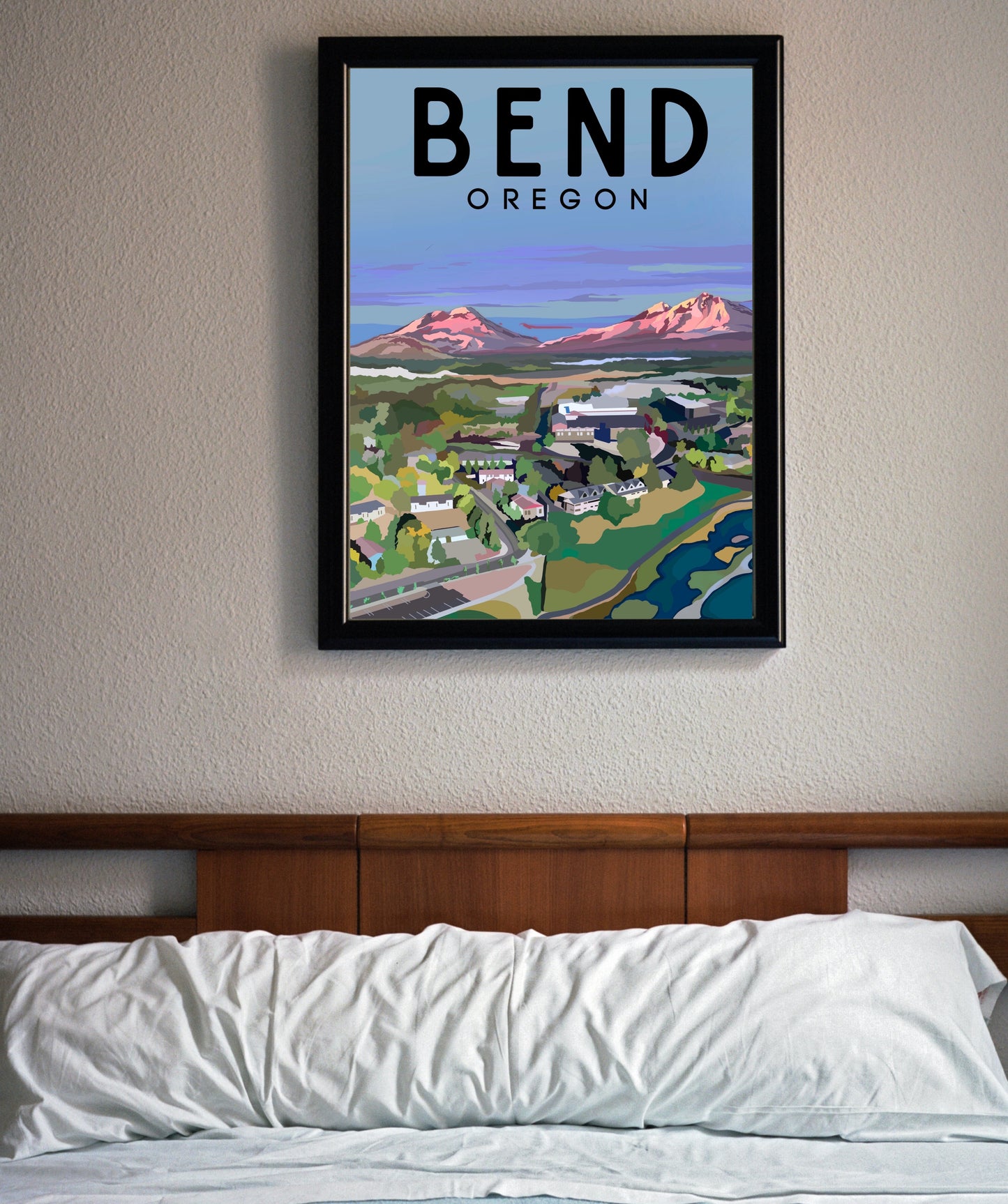 Bend, Oregon | Travel Poster Art Print - Wild Life Design Co.