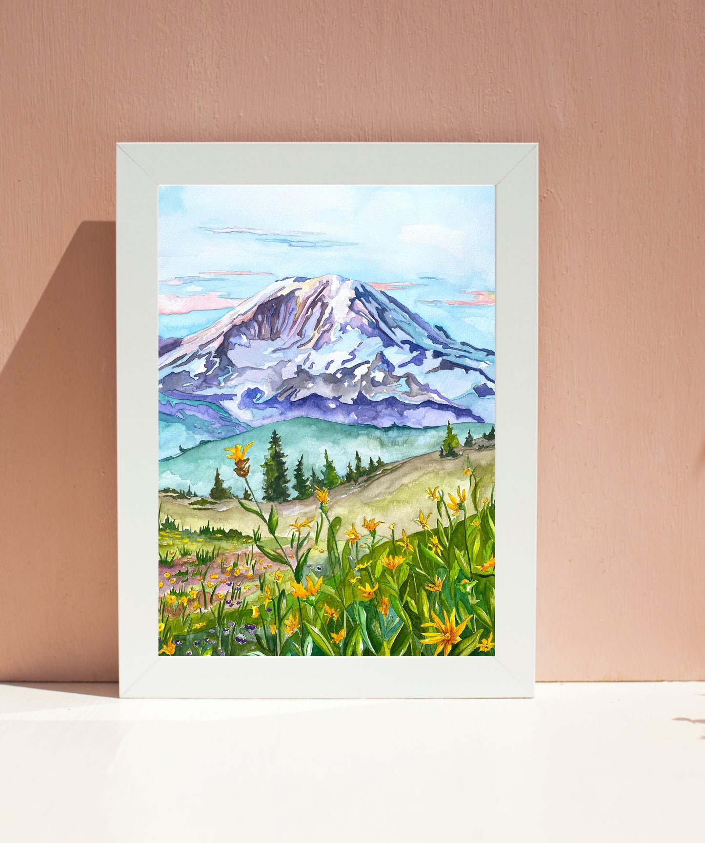 Mt. Rainier Meadows | Archival Watercolor Art Print - Emma H. Baldwin