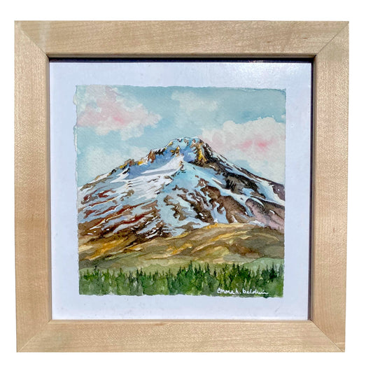 Winter Sunset on Mt. Hood | Original Watercolor Painting - Emma H. Baldwin