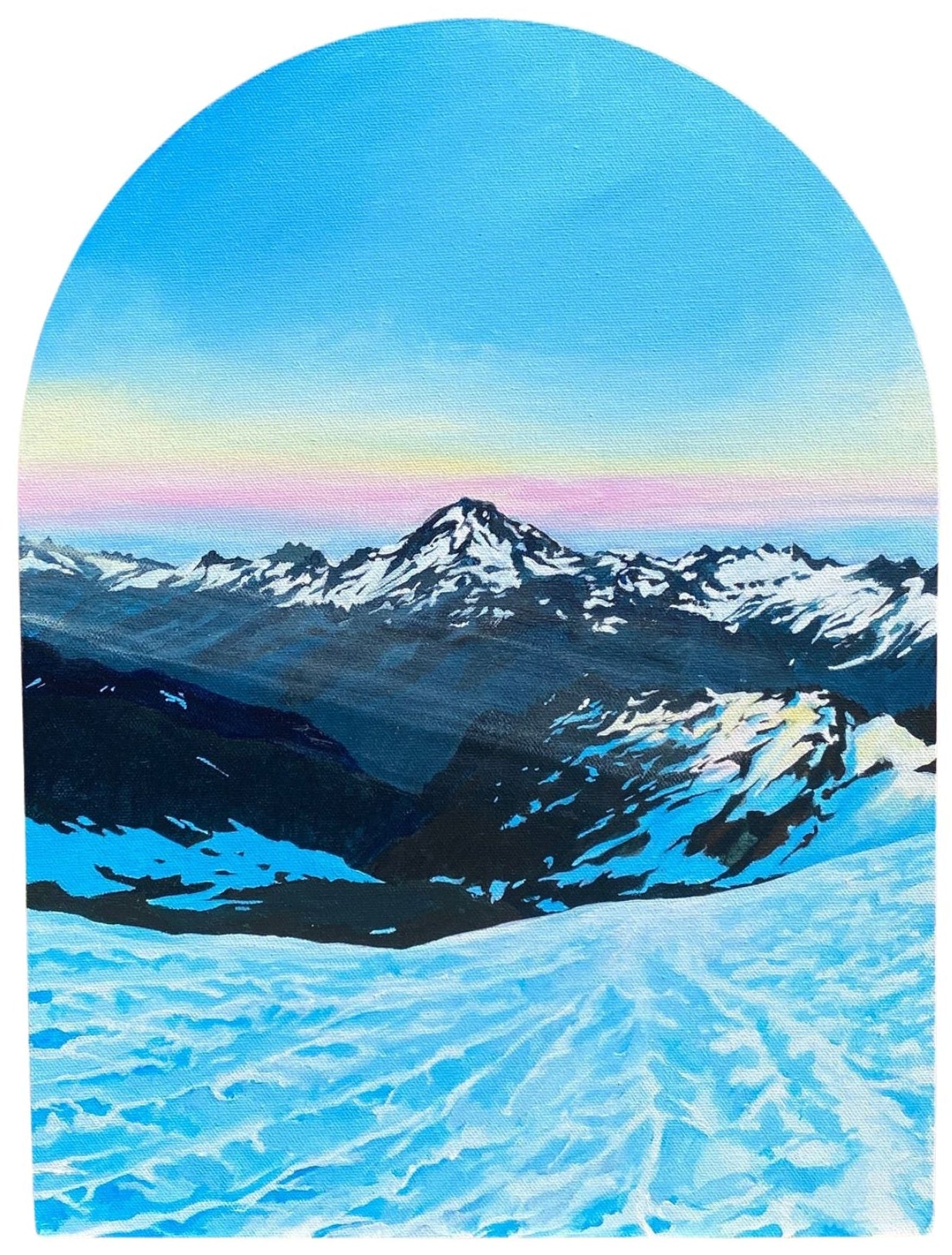 View from Mt. Shuksan Sulphide Glacier | Original Watercolor Painting - Emma H. Baldwin