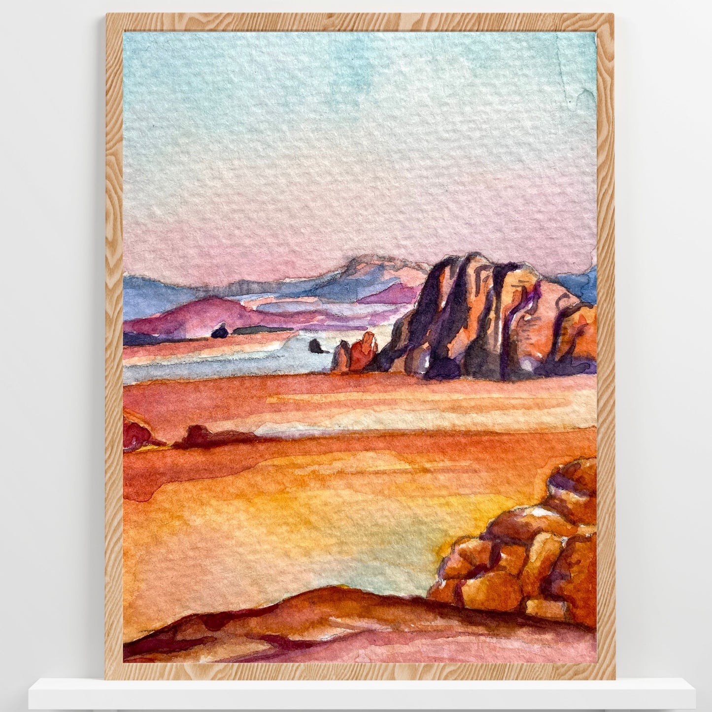 Pink Desert Sunrise | Watercolor Print