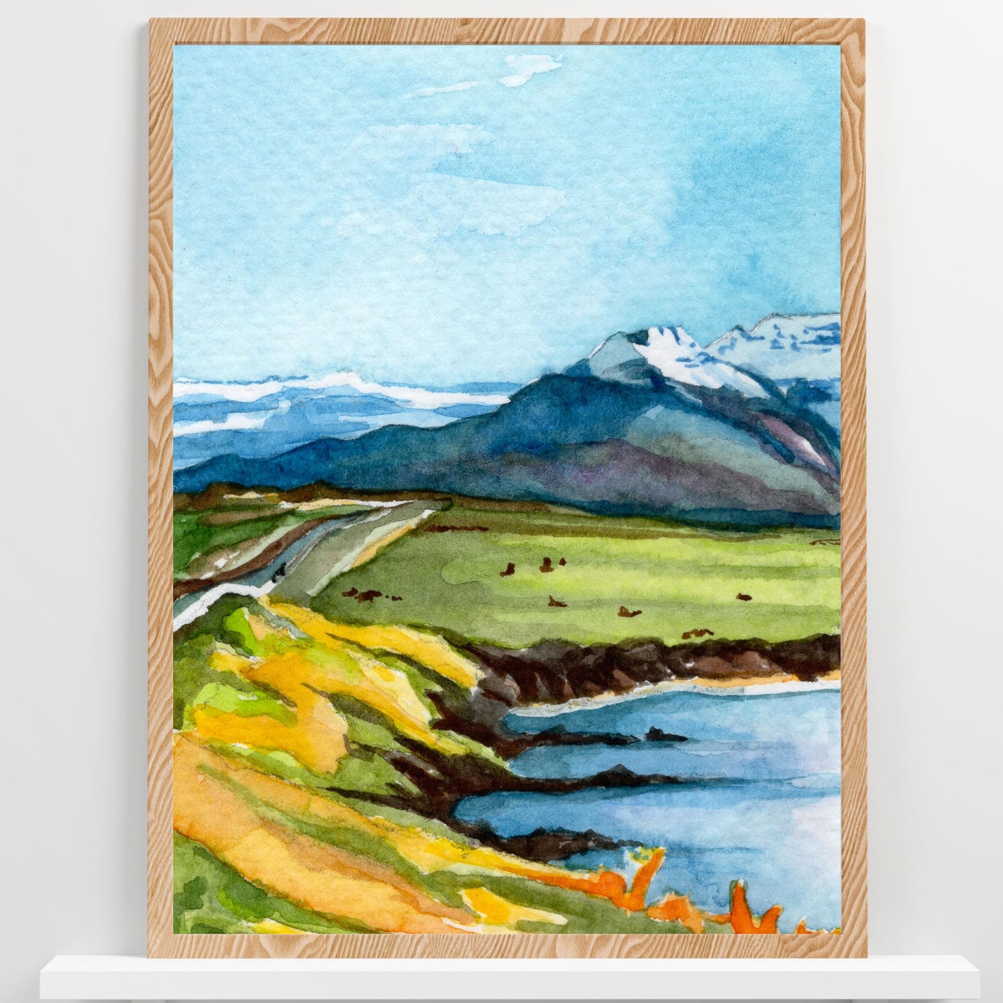 The Mountains and The Sea | Watercolor Print