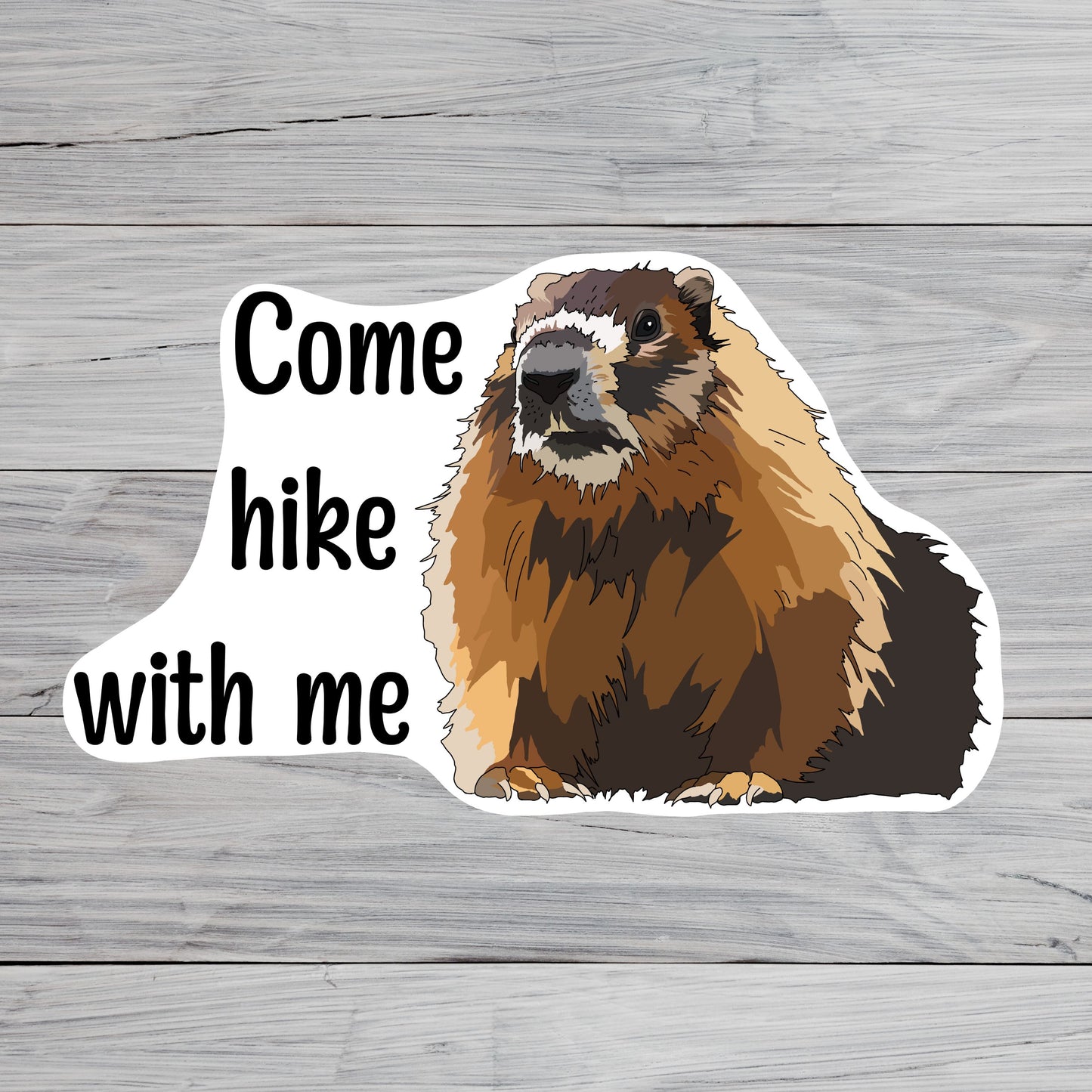 Marmot Hiking Sticker | Animal Sticker