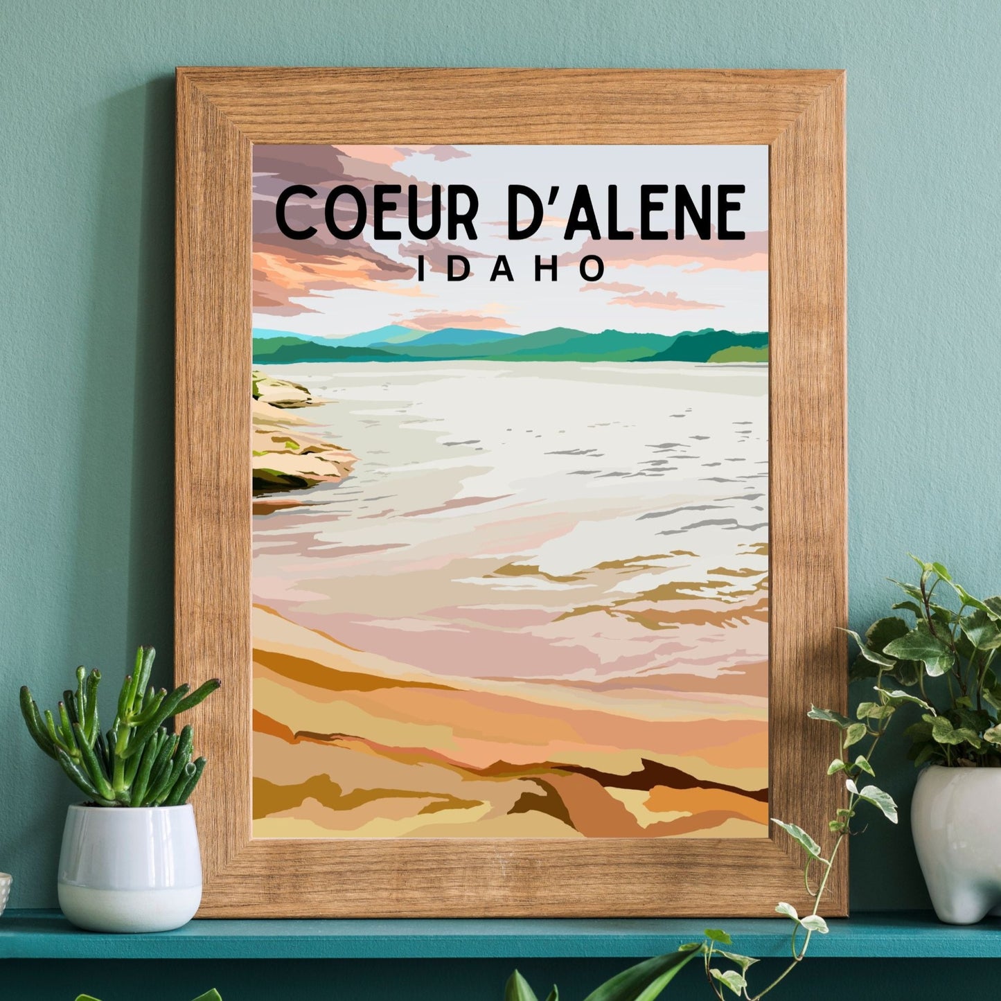 Coeur d'Alene, Idaho | Travel Poster Art Print - Wild Life Design Co.