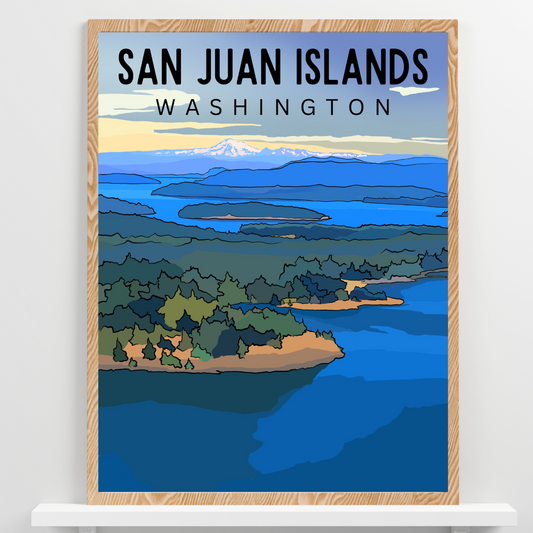 San Juan Islands, Washington | Travel Poster Art Print - Wild Life Design Co.