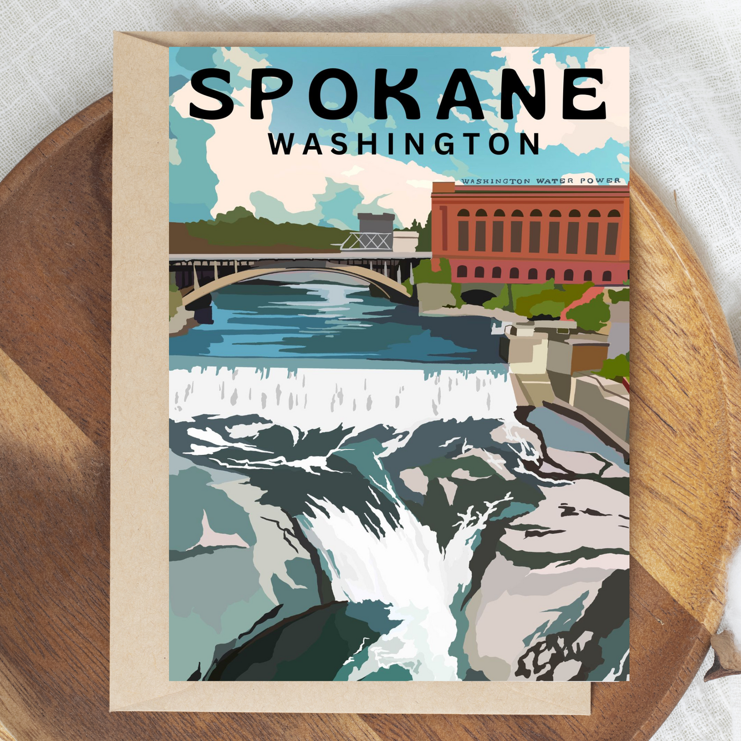 Spokane, Washington Greeting Card | 4x5.5"
