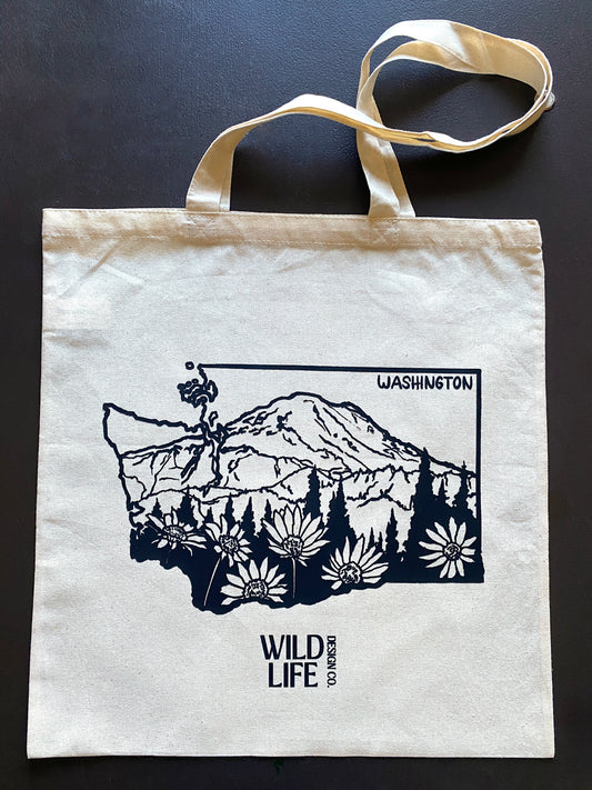 Washington State - Mt. Rainier - Tote Bag